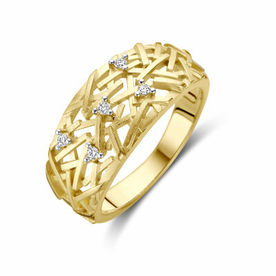 ring diamant 0.06ct h si bicolor gestift
