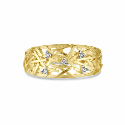 ring diamant 0.06ct h si bicolor gestift