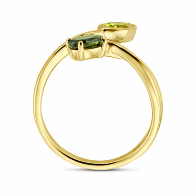 ring groen toermalijn, peridot en diamant 0.03ct h si