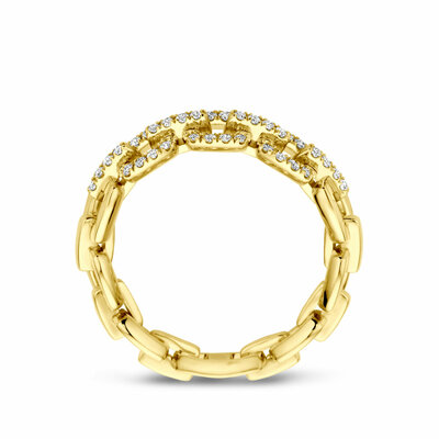 ring flexibele schakel en diamant 0.24ct h si