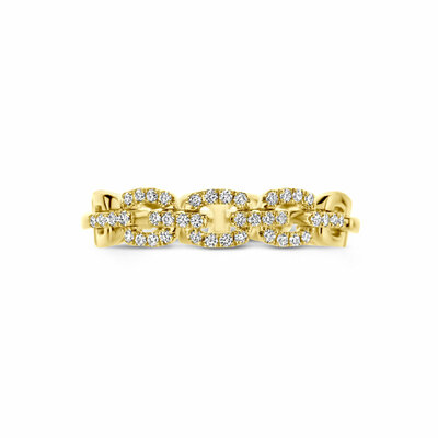 ring flexibele schakel en diamant 0.24ct h si