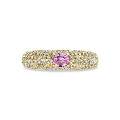 ring roze saffier en diamant 0.65ct si
