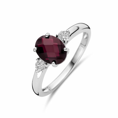ring granaat en zirkonia
