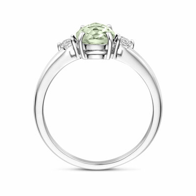 ring groen amethist en zirkonia