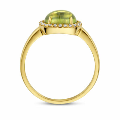 ring peridot en diamant 0.09ct h si