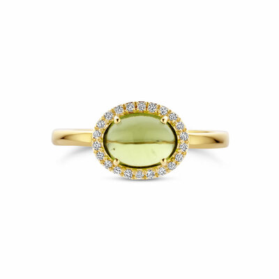 ring peridot en diamant 0.09ct h si