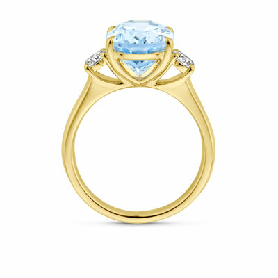 ring trilogie lab grown sky blue topaas en diamant 0.35ct h si