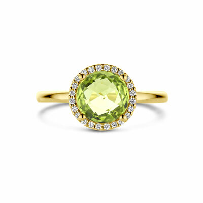 ring peridot en diamant 0.09ct h si