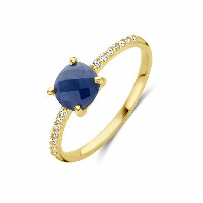 ring saffier en zirkonia