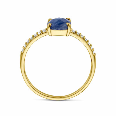 ring saffier en zirkonia