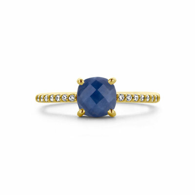 ring saffier en zirkonia
