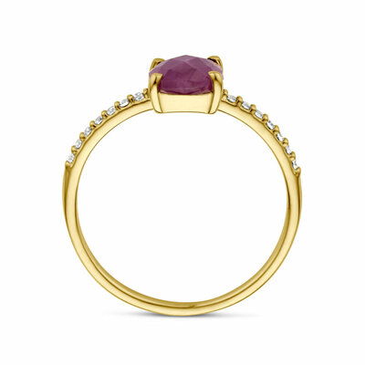 ring robijn en zirkonia