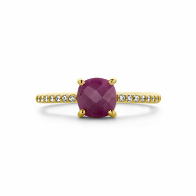 ring robijn en zirkonia