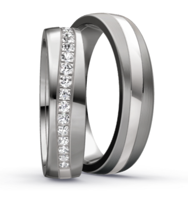 Trouwringen Titanium met Goud
