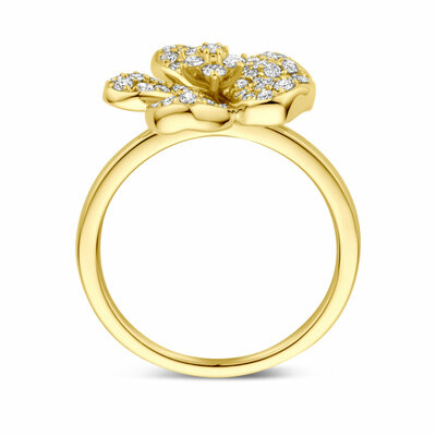 ring bloem diamant 0.75ct h si