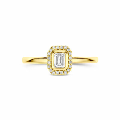 ring diamant 0.31ct h si halo