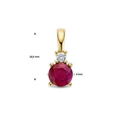 hanger met geboortesteen en diamant 0.02ct h p1