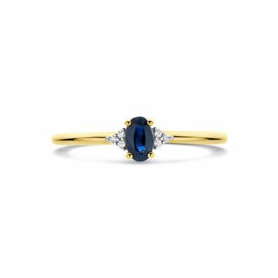 ring saffier en diamant 0.02ct h si