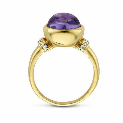 ring amethist en diamant 0.08ct h si