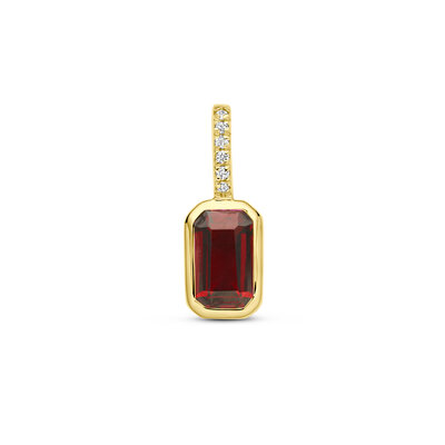 hanger met geboortesteen en diamant 0.012ct H SI 11 mm