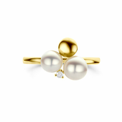 ring parels en diamant 0.02ct h si
