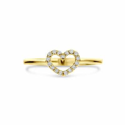 ring hartje lab grown diamant 0.09ct g vs