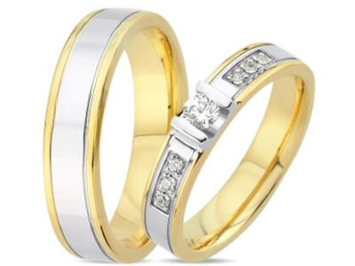 Luxe bicolor gouden trouwringen