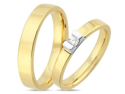 Luxe bicolor gouden trouwringen