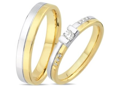 Luxe bicolor gouden trouwringen