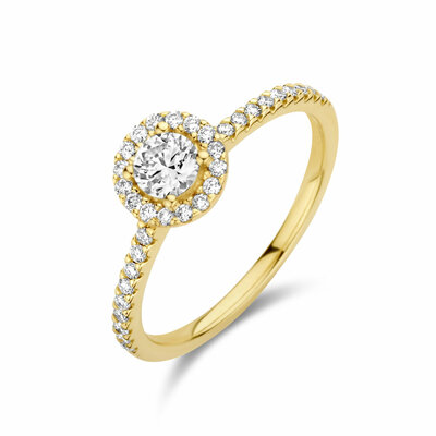 ring diamant 0.53ct h si halo
