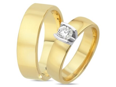 Luxe bicolor gouden trouwringen