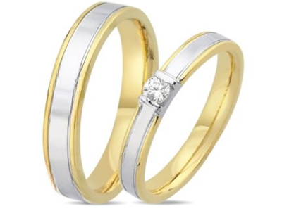 Luxe bicolor gouden trouwringen