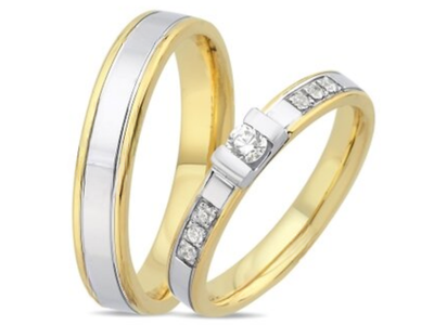 Luxe bicolor gouden trouwringen