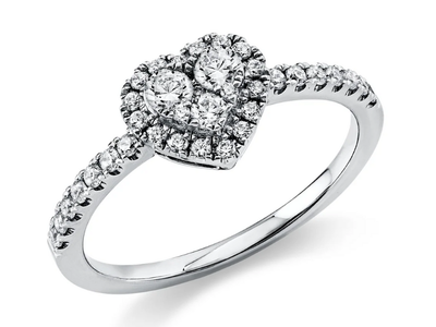 Witgouden aanzoeksring met briljant 0,42ct