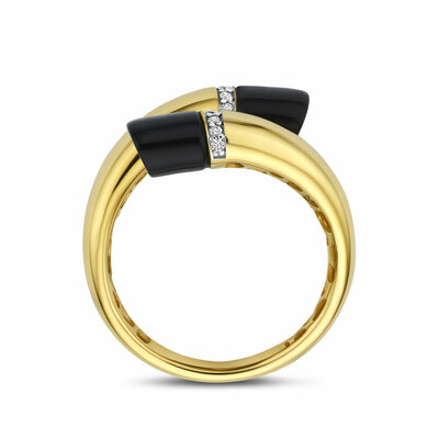 ring onyx diamant 0.07ct h si