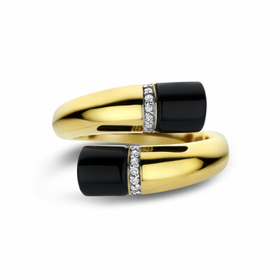 ring onyx diamant 0.07ct h si
