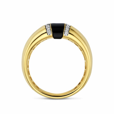 ring onyx diamant 0.10ct h si