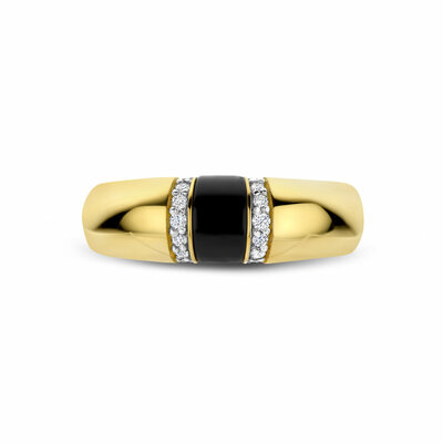 ring onyx diamant 0.10ct h si