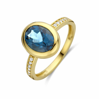 ring london blue topaas diamant 0.07ct h si