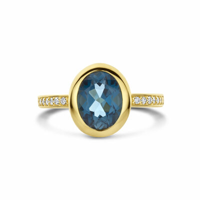 ring london blue topaas diamant 0.07ct h si