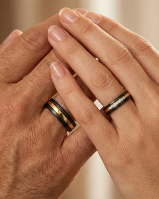 Bicolor Trouwring Goud met Zirkonium
