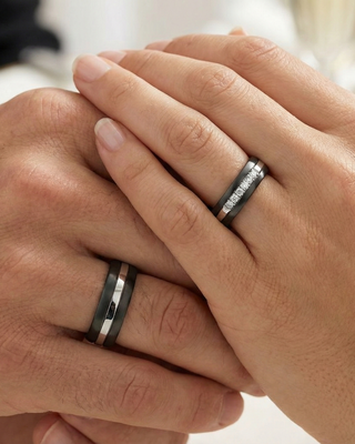 Bicolor Trouwring Goud met Zirkonium