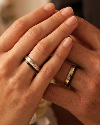 Bicolor Trouwring Goud met Zirkonium