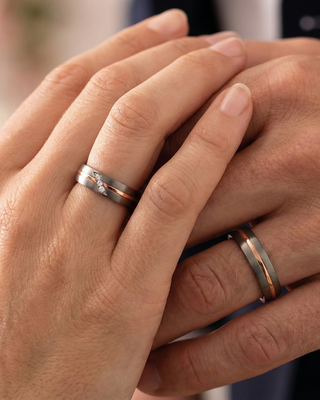 Trouwringen Titanium met Goud