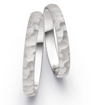 Klassieke Ringen Witgoud hammermat