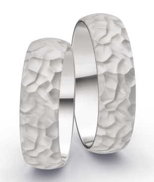 Klassieke Ringen Witgoud hammermat
