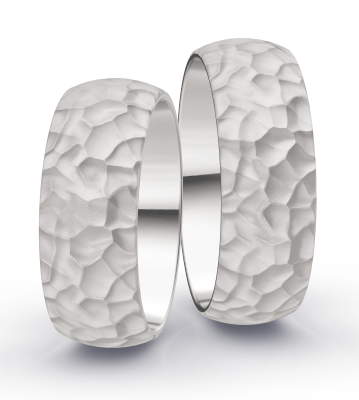 Klassieke Ringen Witgoud hammermat