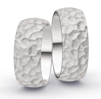 Klassieke Ringen Witgoud hammermat