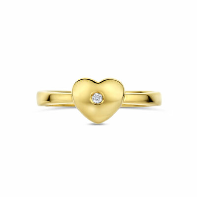 ring hartje lab grown diamant 0.01ct g vs