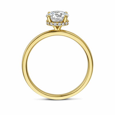 ring lab grown diamant rond 1.07ct f vs